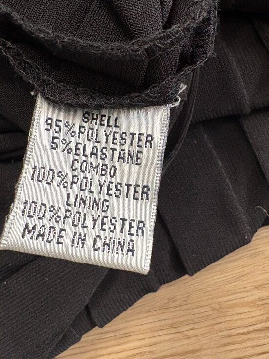 NWT Adrianna Papell Partial Tuck Elbow Sleeve Dress black 10 M L mesh pleated - Picture 14 of 14